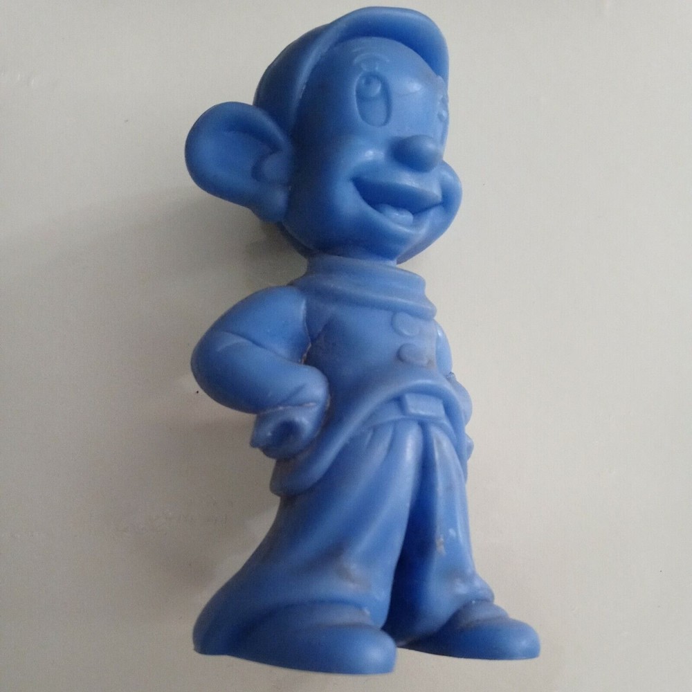 Vintage Marx Walt Disney 1970’s Blue Plastic Seven Dwarf~Dopey Figurine 4.5”H
